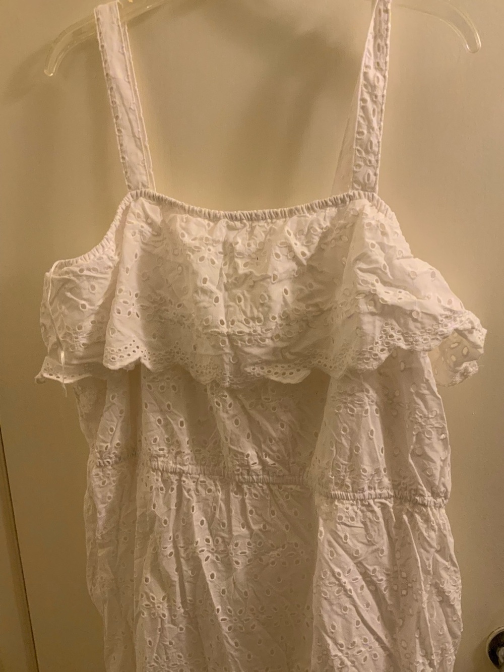 Plus Size White Eyelet Dress - Picture 2 of 7